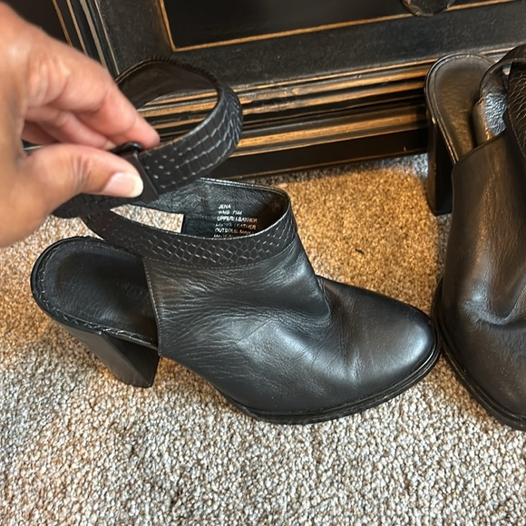 KENNETH COLE NEW YORK LEATHER MULE ANKLE BOOTS W/ANKLE WRAP STRAPS - Picture 5 of 6